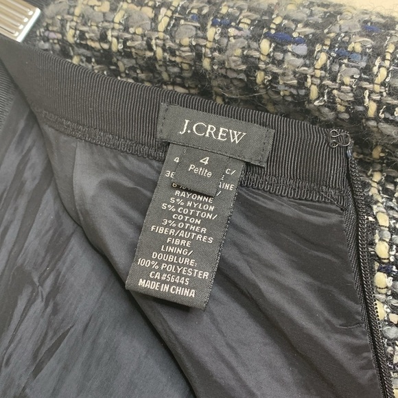 J Crew | Black Gray Knobby Boucle Tweed Knit No 2 Pencil Lined Midi Skirt 4P - Picture 10 of 13